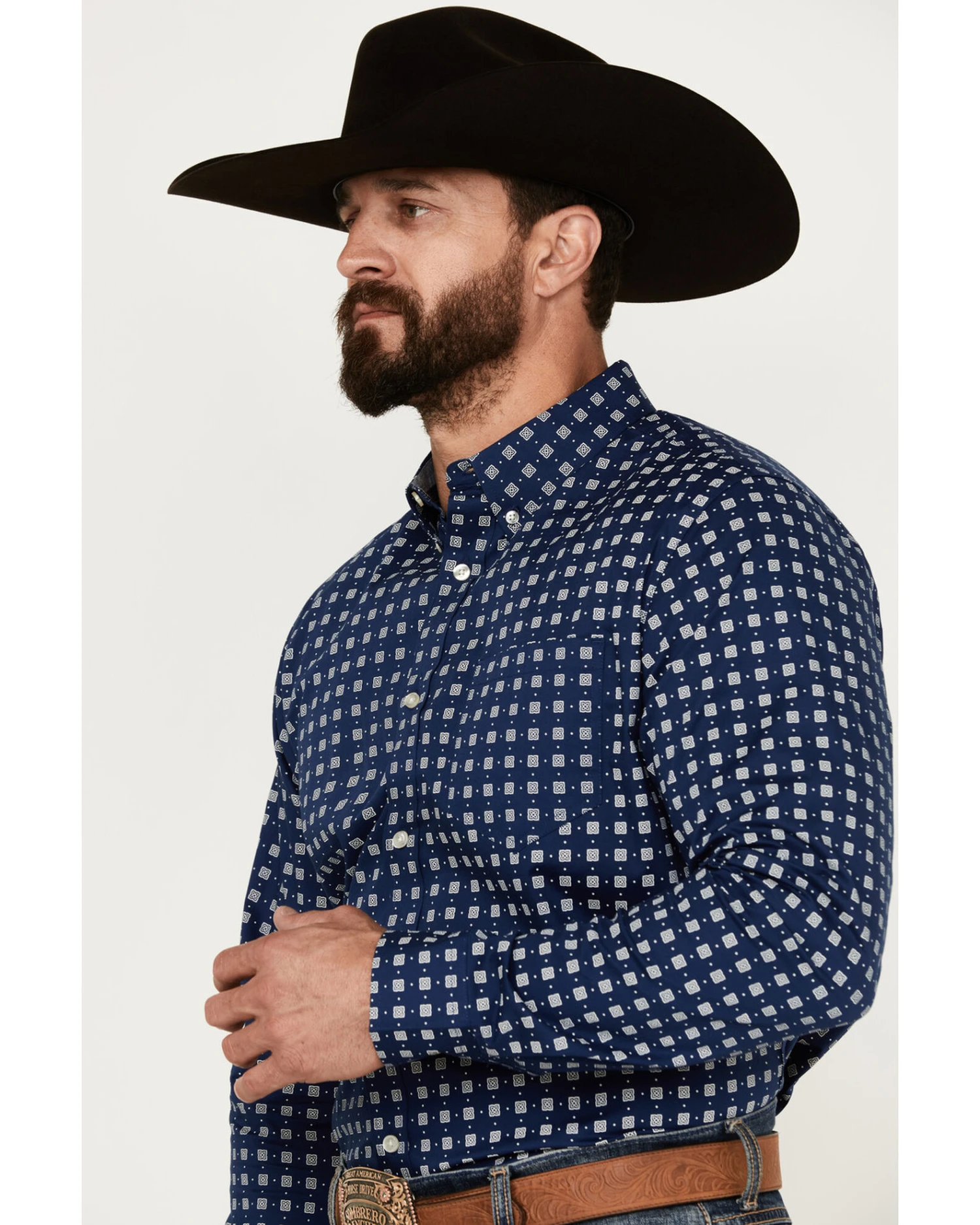 Cody James Men's Rough Road Geo Print Long Sleeve Stretch Button-Down Western Shirt - Tall 5 Cody James Men's Rough Road Geo Print Long Sleeve Stretch Button-Down Western Shirt - Tall - Image 3