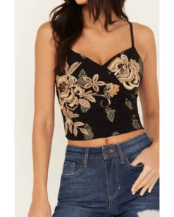 Idyllwind Women's Jessamine Embroidered Smocked Back Crop Top -Country Clothing Store 2000386121 001 P4