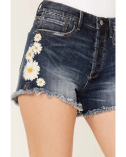 Driftwood Women's Daisy Daydream Dark Wash High Rise Goldie Frayed Shorts -Country Clothing Store 2000387010 416 P2