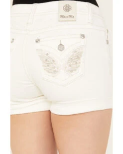 Miss Me Women's Mid Rise Angel Wing Cuffed Denim Shorts 8 Miss Me Women's Mid Rise Angel Wing Cuffed Denim Shorts -Country Clothing Store 2000387018 100 P2