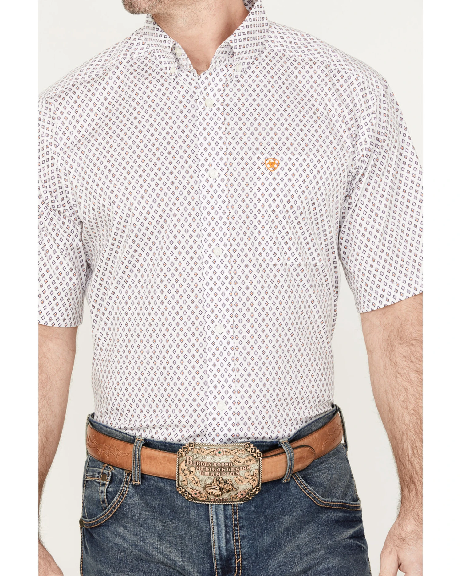 Ariat Men's Mayson Geo Print Classic Fit Short Sleeve Button Down Western Shirt 3 Ariat Men's Mayson Geo Print Classic Fit Short Sleeve Button Down Western Shirt