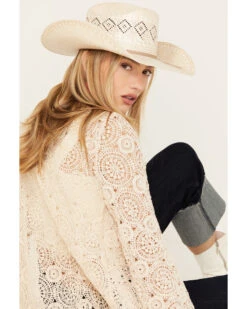 Miss Me Women's Crochet Long Sleeve Duster -Country Clothing Store 2000387332 110 P3