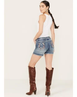 Grace In LA Women's Medium Wash Americana Horseshoe Jeans -Country Clothing Store 2000387379 414 P1