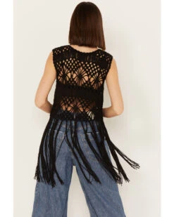 Rock & Roll Denim Women's Crochet Fringe Sleeveless Vest 9 Rock & Roll Denim Women's Crochet Fringe Sleeveless Vest -Country Clothing Store 2000387589 001 P4