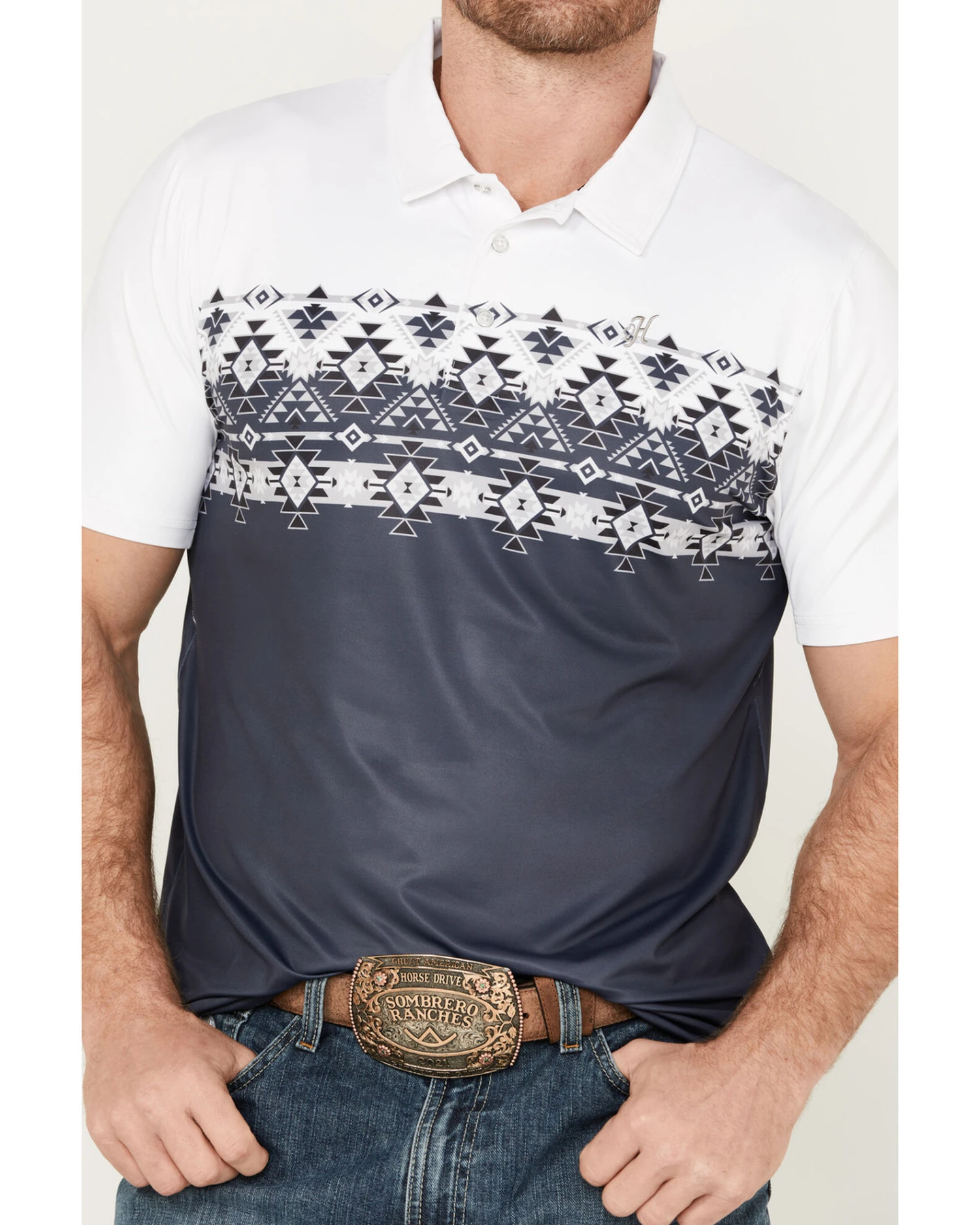 Hooey Men's Weekender Border Polo 6 Hooey Men's Weekender Border Polo - Image 4