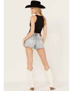 Lucky Brand Women's Light Wash Anchors Away Mid Rise Distressed Shorts -Country Clothing Store 2000388113 412 P3