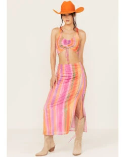 Show Me Your Mumu Women's Dazy Mesh Striped Midi Skirt 8 Show Me Your Mumu Women's Dazy Mesh Striped Midi Skirt -Country Clothing Store 2000388984 650 P1