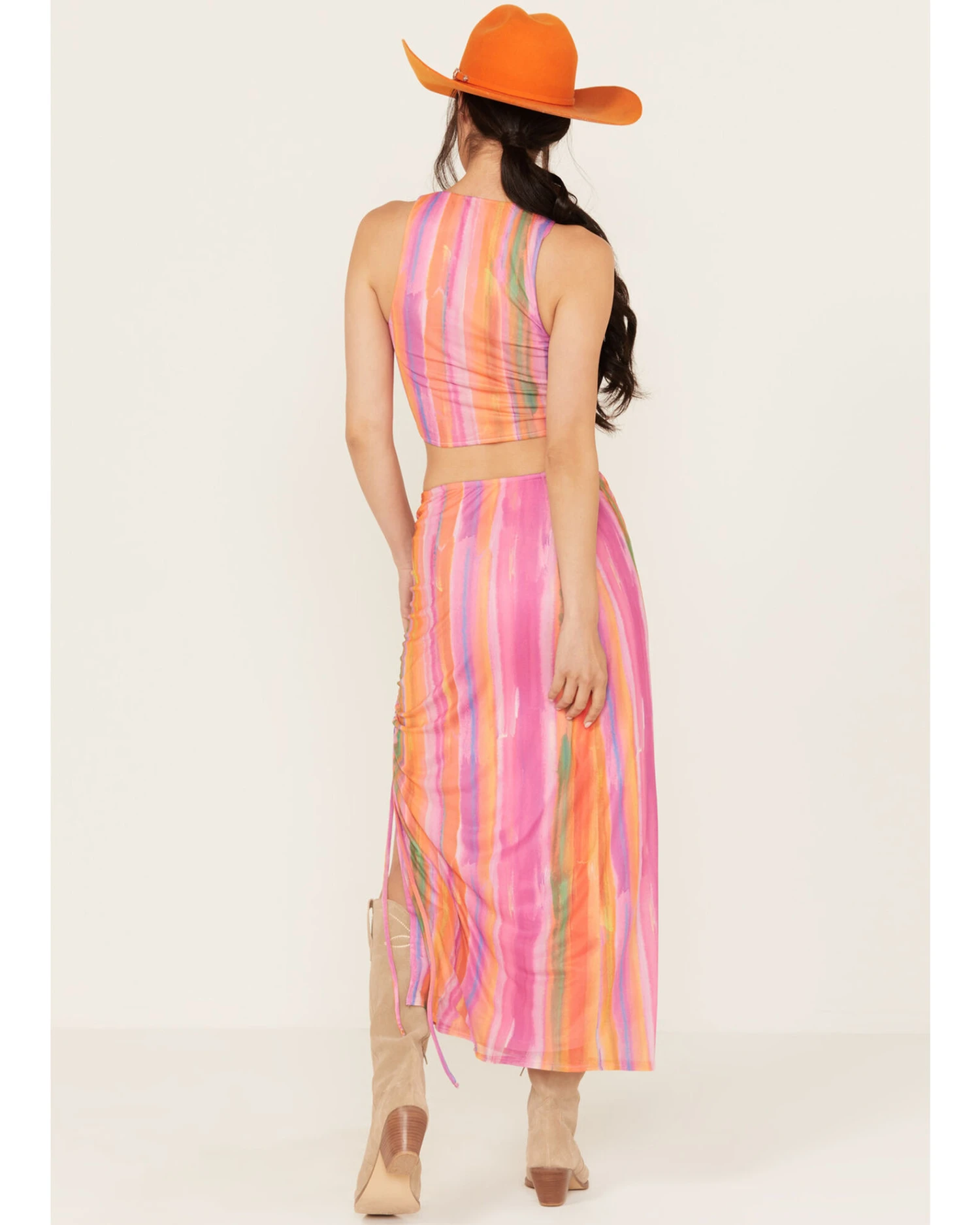 Show Me Your Mumu Women's Dazy Mesh Striped Midi Skirt 3 Show Me Your Mumu Women's Dazy Mesh Striped Midi Skirt