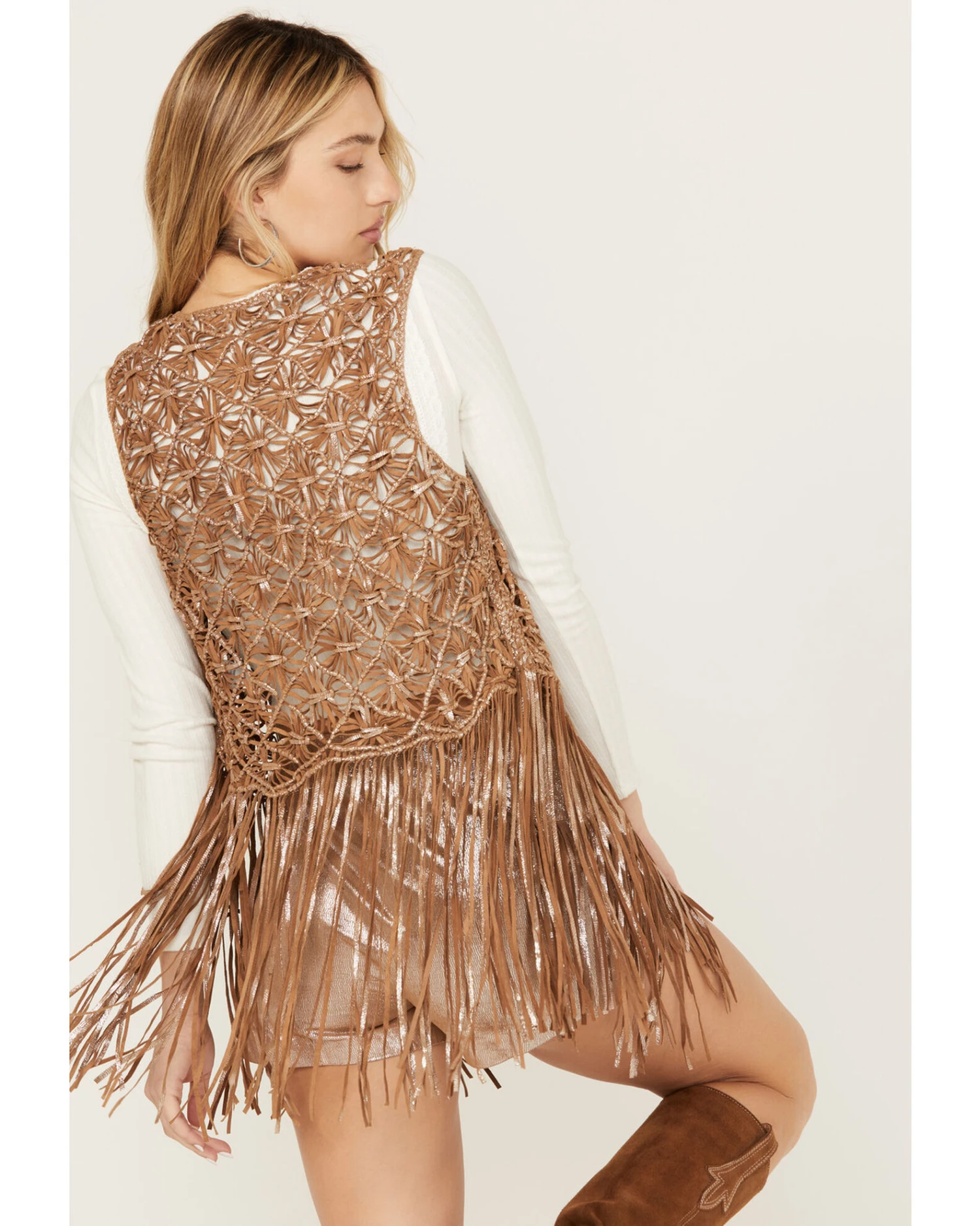 Wonderwest Women's Foiled Suede Vest 6 Wonderwest Women's Foiled Suede Vest - Image 4