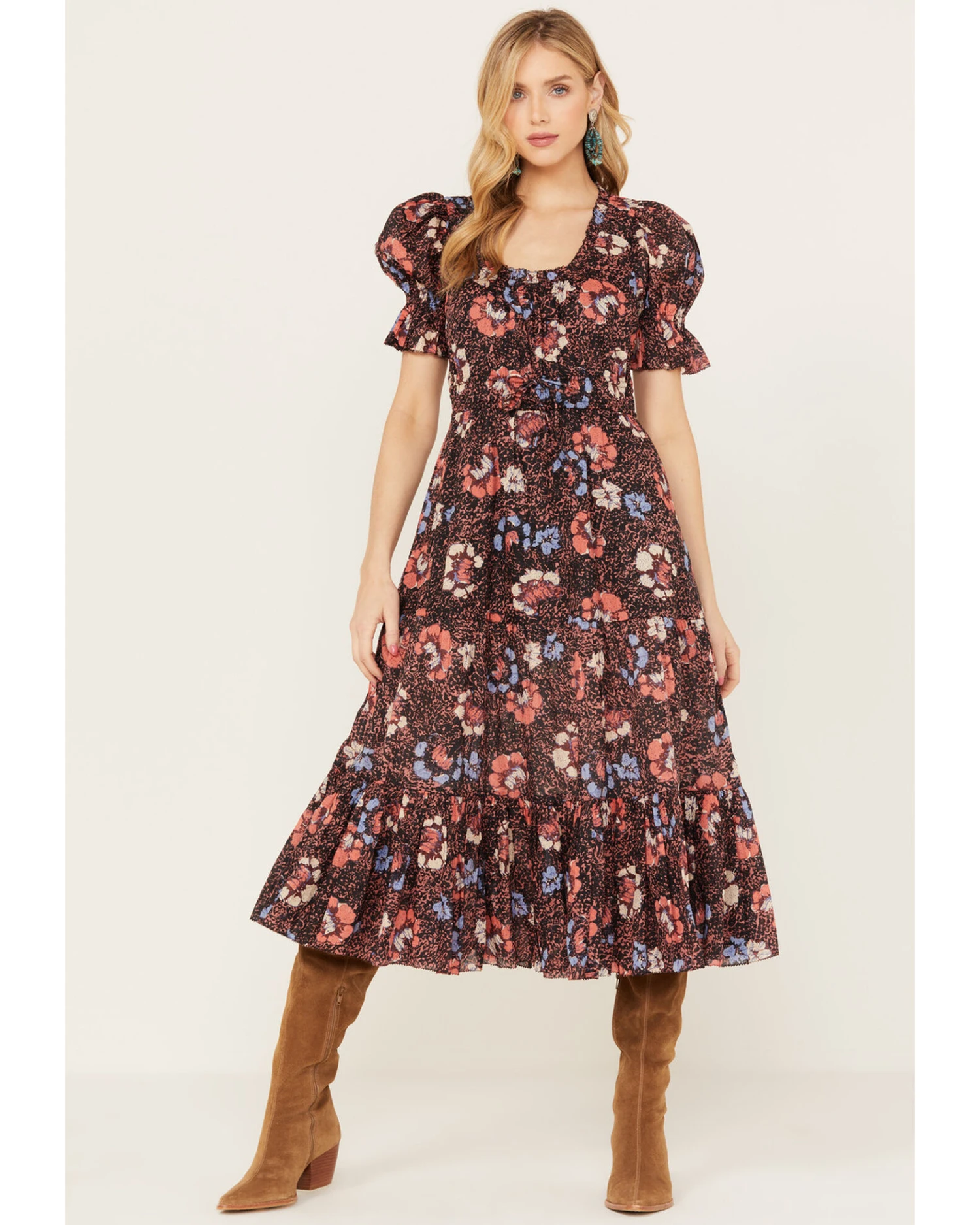 Cleobella Women's Multicolored Floral Caroline Midi Dress 4 Cleobella Women's Multicolored Floral Caroline Midi Dress - Image 2