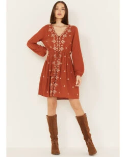 Jolt Women's Embroidered Long Sleeve Dress -Country Clothing Store 2000390037 220 P1