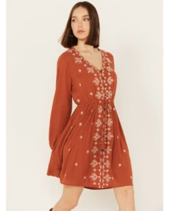 Jolt Women's Embroidered Long Sleeve Dress -Country Clothing Store 2000390037 220 P2