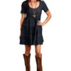 Stetson Women's Dark Wash Short Sleeve Denim Mini Dress -Country Clothing Store 2000390797 416 P1
