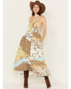 By Together Women's Floral Print Back Tie Sleeveless Maxi Dress -Country Clothing Store 2000391994 900 P1