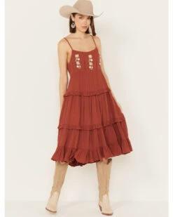 Bila77 Women's Floral Embroidered Tier Midi Dress -Country Clothing Store 2000392115 220 P1