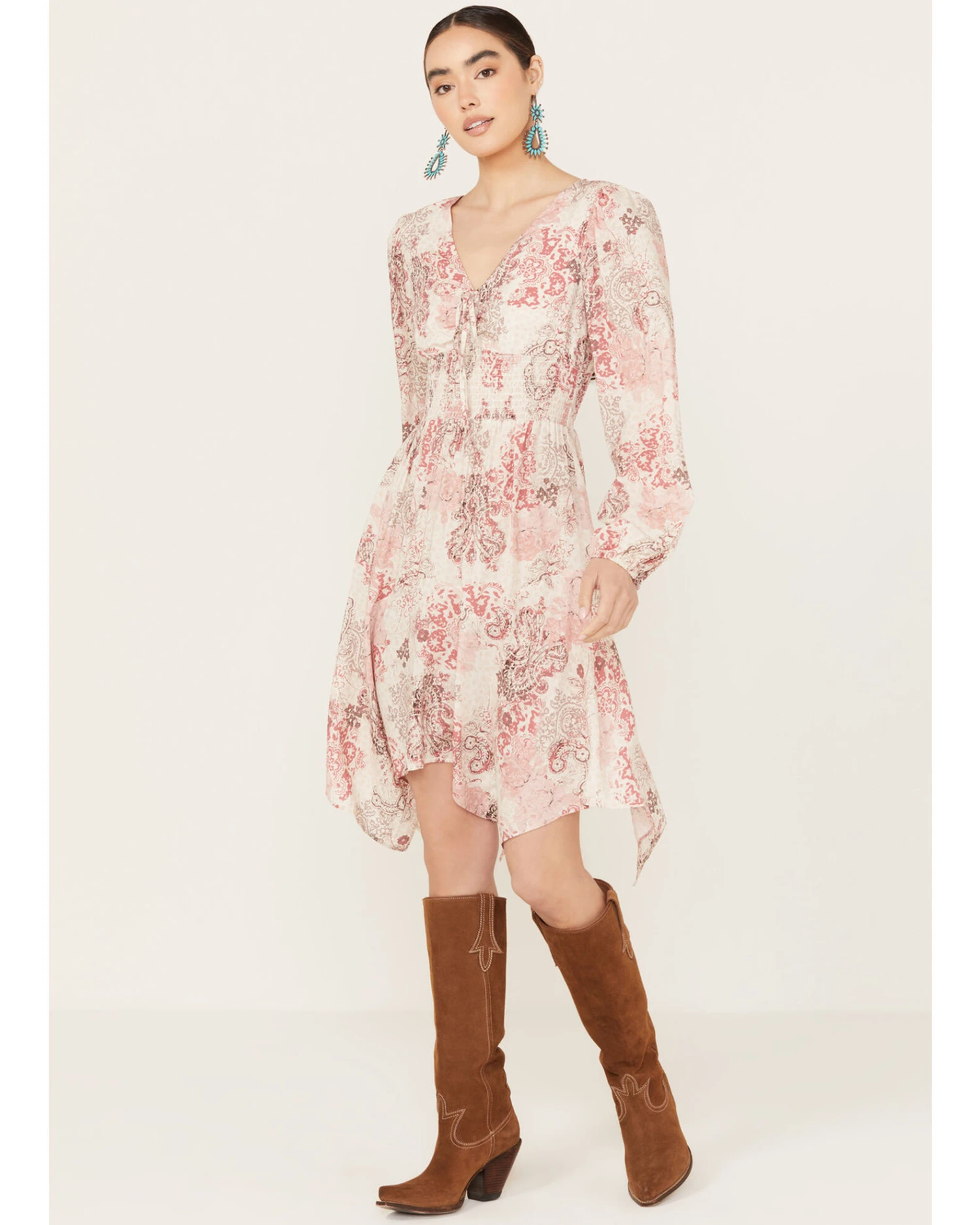 Beyond The Radar Women's Print Hanky Hem Dress 4 Beyond The Radar Women's Print Hanky Hem Dress - Image 2