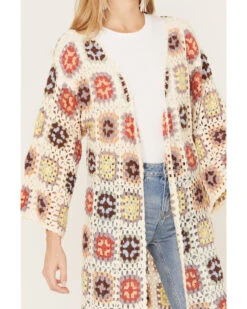 POL Women's Crochet Fringe Long Sleeve Kimono -Country Clothing Store 2000393569 900 P3