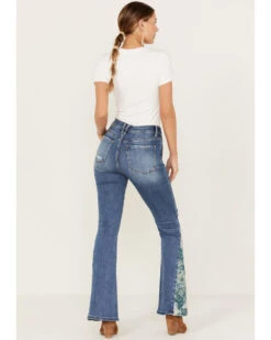 Vervet Women's Pound Medium Wash High Rise Floral Flare Jeans -Country Clothing Store 2000394124 414 P3