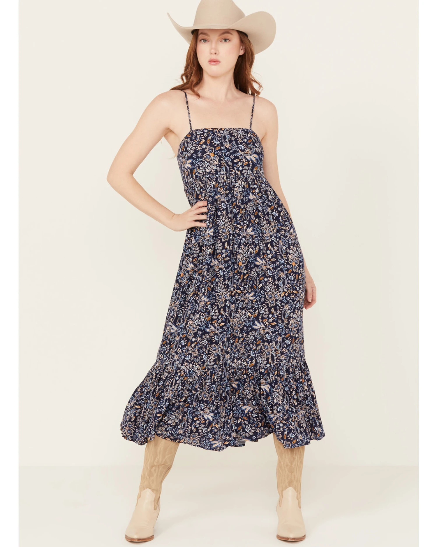 Yura Women's Floral Sleeveless Midi Dress 5 Yura Women's Floral Sleeveless Midi Dress - Image 3