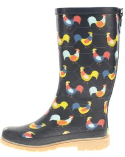 Western Chief Women's Chicken Print Tall Rain Boots - Round Toe