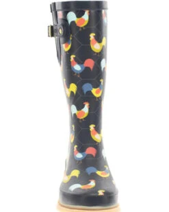 Western Chief Women's Chicken Print Tall Rain Boots - Round Toe -Country Clothing Store 2000397035 022 P4