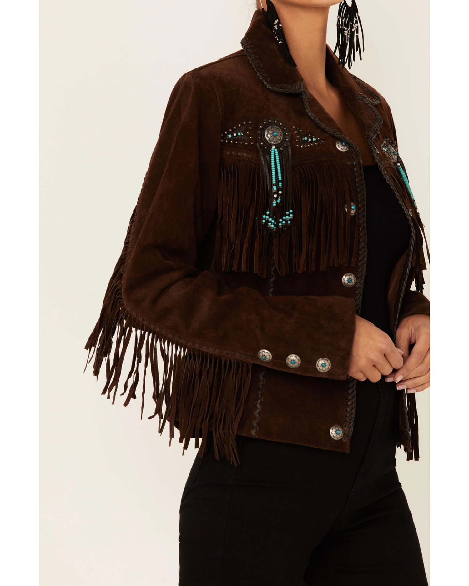 Scully Fringe & Beaded Boar Suede Leather Jacket 9 Scully Fringe & Beaded Boar Suede Leather Jacket - Image 7