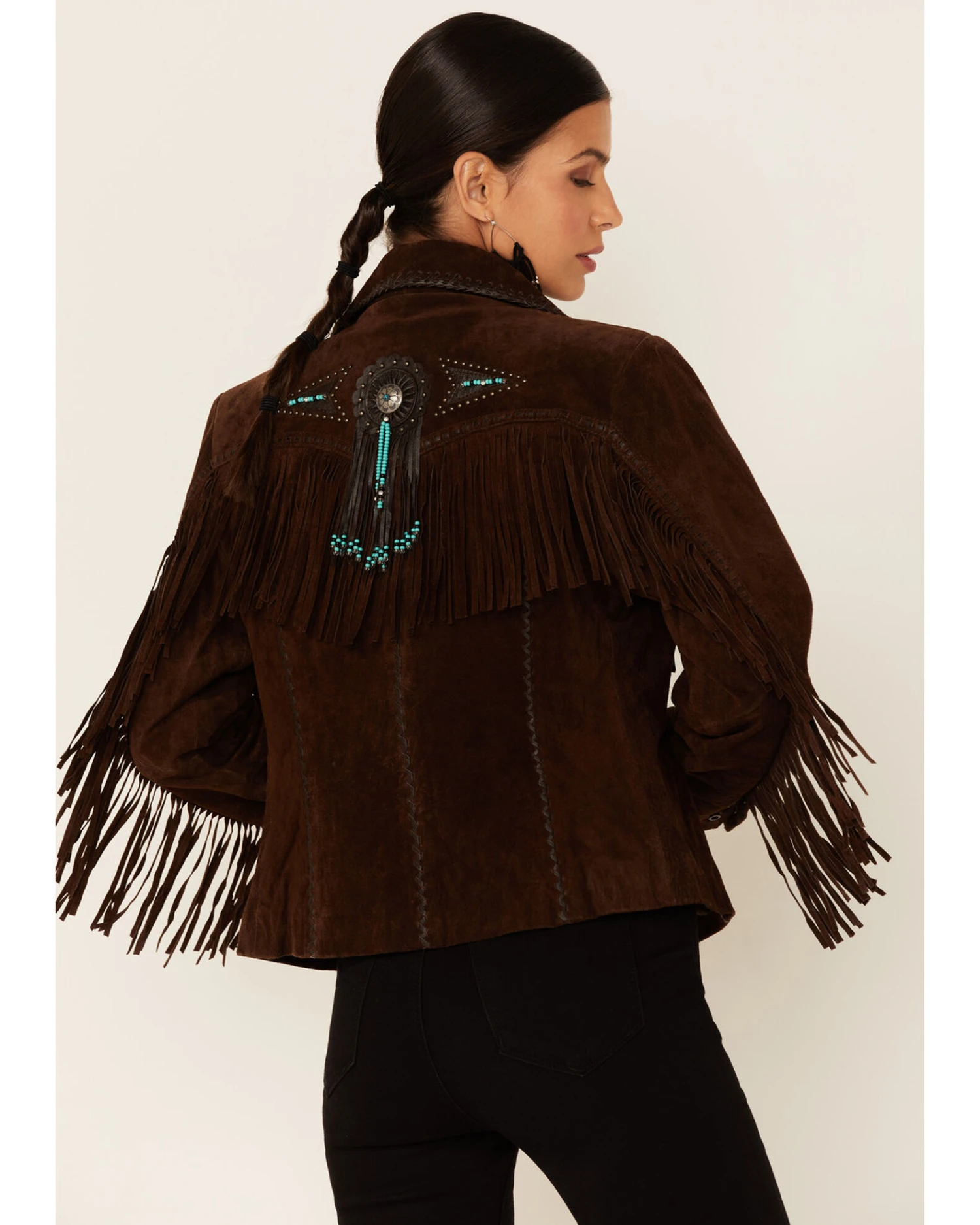 Scully Fringe & Beaded Boar Suede Leather Jacket 8 Scully Fringe & Beaded Boar Suede Leather Jacket - Image 6