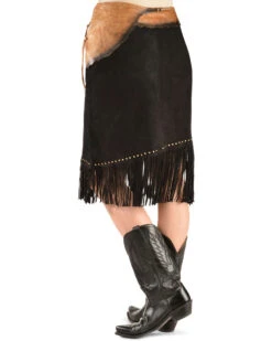 Kobler Leather Women's Leather & Fringe Sioux Suede Skirt -Country Clothing Store 225J32 89 P2