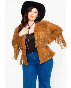 Liberty Wear Women's Suede Fringe Jacket - Plus -Country Clothing Store 225J41 41 P1