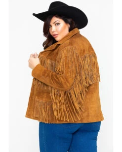 Liberty Wear Women's Suede Fringe Jacket - Plus -Country Clothing Store 225J41 41 P2