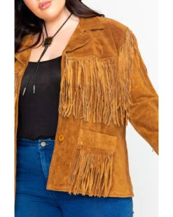 Liberty Wear Women's Suede Fringe Jacket - Plus -Country Clothing Store 225J41 41 P5