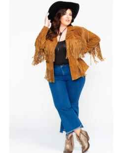 Liberty Wear Women's Suede Fringe Jacket - Plus -Country Clothing Store 225J41 41 P6