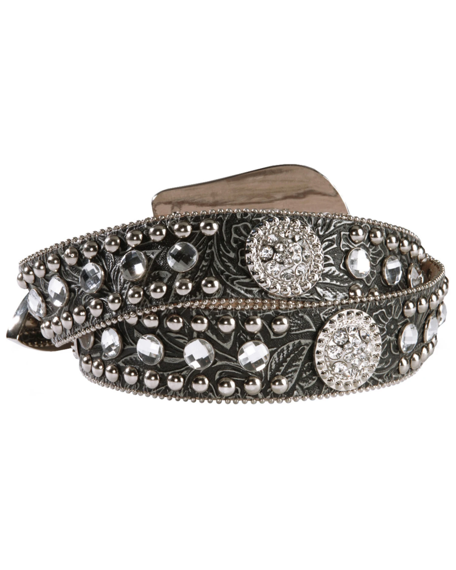 Blazin Roxx Women's Black Tooled Concho Belt 3 Blazin Roxx Women's Black Tooled Concho Belt