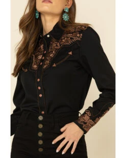 Scully Women's Floral Embroidered Western Shirt -Country Clothing Store 658137 89 P3